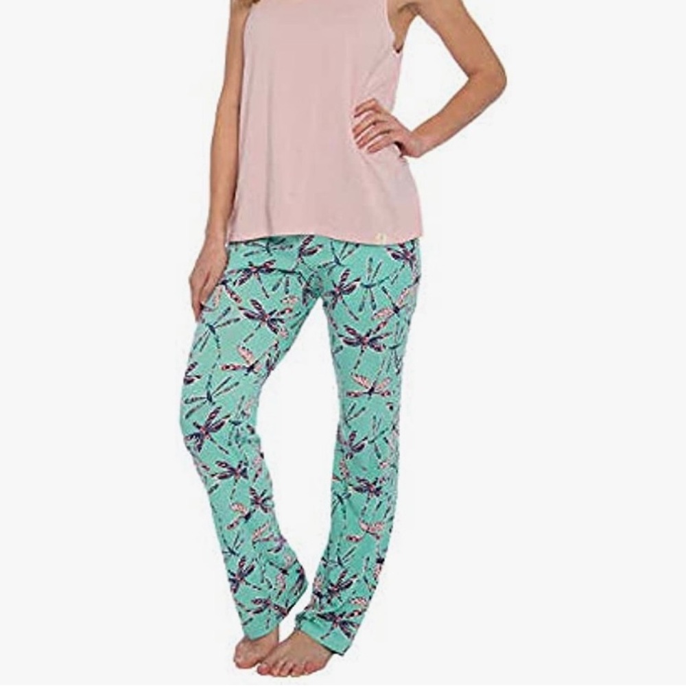 Munki Munki pj pants dragon flies in Turquoise SZ XL NWOT